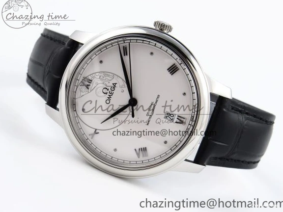 0325 ZipUp De Ville Date SS MKF 1:1 Best Edition White Dial Roman Marker on Black Leather Strap A 7741
